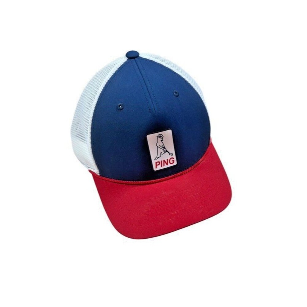 Ping Men's Karsten O.G. Logo Golf Performance Hat Red White Blue Snapback Dad